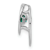 Sterling Silver Rhodium 925 Emerald Birthstone Pendant with Polished Finish